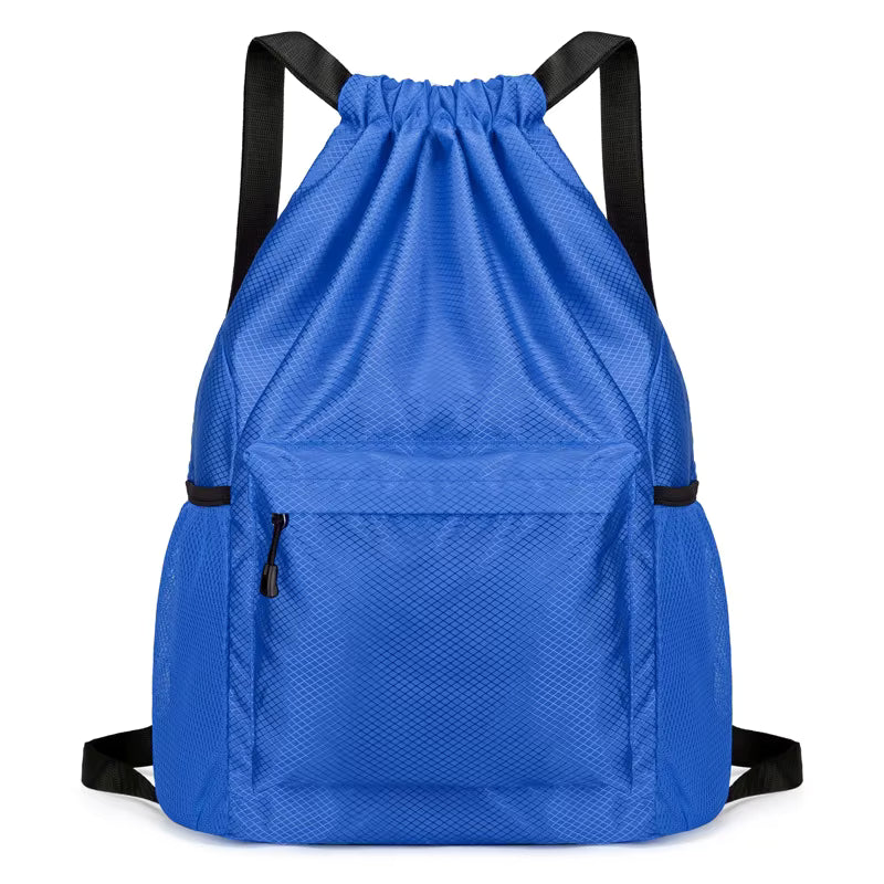 Waterdichte Drawstring Rugzak – Oxford Sporttas met Ritsvak en Zijvakken
