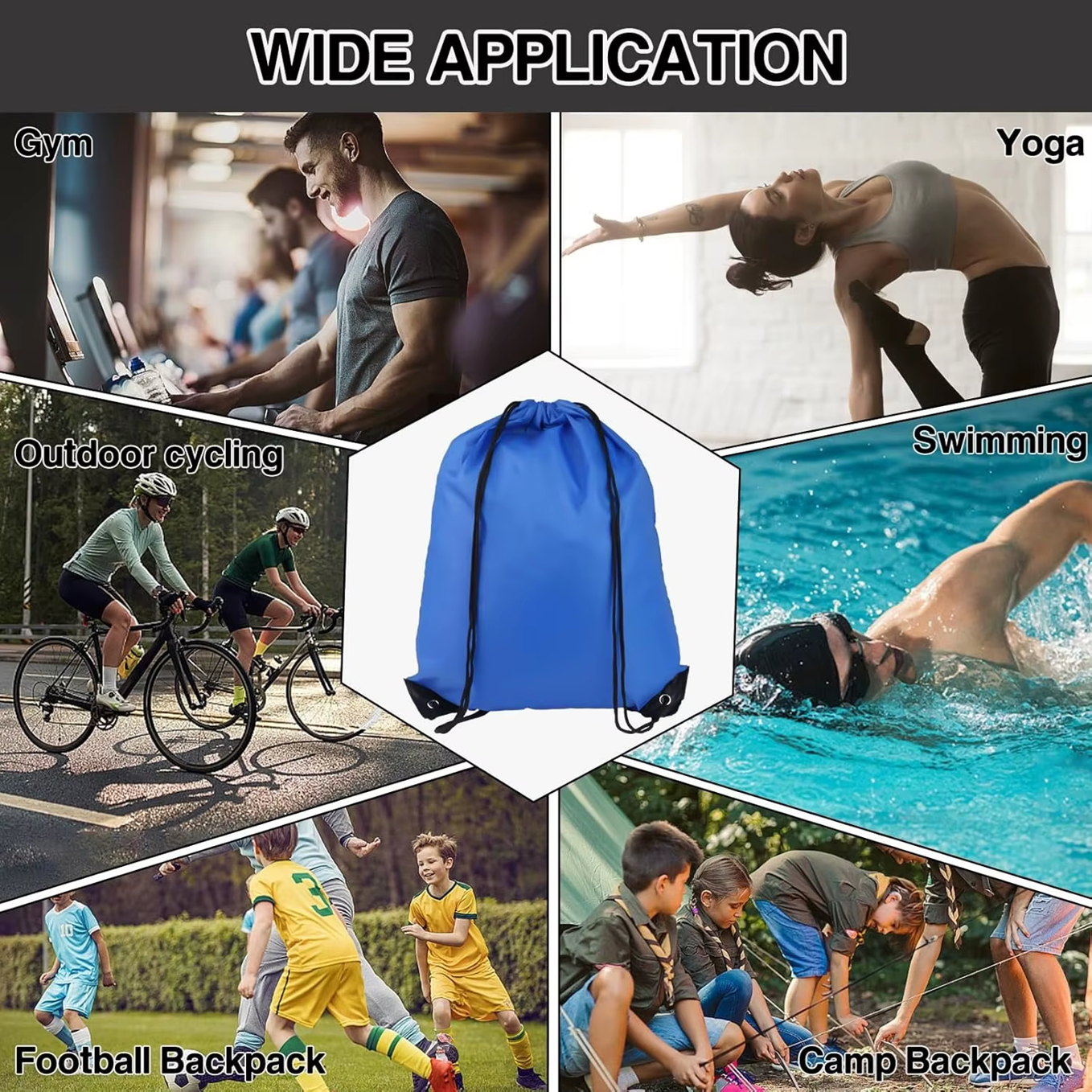 Sport Gym Rugzak met Trekkoord – Lichtgewicht Drawstring Bag